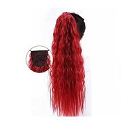 Coda Capelli Estensioni lunghe della coda di cavallo dell'onda del mais 22 "Coda di cavallo sintetica lanuginosa dei posticci della clip nelle estensioni dei capelli della coda di cavallo for le donne