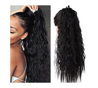 Coda Capelli Estensioni lunghe della coda di cavallo dell'onda del mais 22 "Coda di cavallo sintetica lanuginosa dei posticci della clip nelle estensioni dei capelli della coda di cavallo for le donne