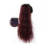Coda Capelli Estensioni lunghe della coda di cavallo dell'onda del mais 22 "Coda di cavallo sintetica lanuginosa dei posticci della clip nelle estensioni dei capelli della coda di cavallo for le donne