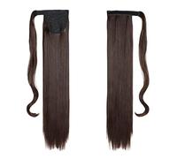 Coda Capelli Estensioni sintetiche for capelli lisci a coda di cavallo da 22 pollici Capelli resistenti al calore Avvolgere intorno al parrucchino di pony for l'uso quotidiano delle donne Estensioni c