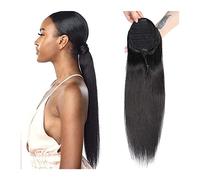 Coda Capelli Extension 8-30" Capelli lisci brasiliani con coulisse Coda di cavallo for le donne Coda di cavallo con coulisse Estensioni dei capelli umani Colore naturale non trattato Capelli umani Ext