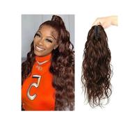 Coda Capelli Extension coda di cavallo for capelli umani ondulati, 10-24" Clip for artigli ondulati Estensioni for coda di cavallo Clip for artigli ondulati ricci marrone scuro in capelli Remy Posticc