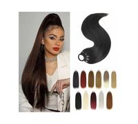 Coda Capelli Extension for coda di cavallo lunga e liscia, 24/28 pollici, parrucca sintetica dall'aspetto naturale con elastico Extension Coda(#10,28inches)