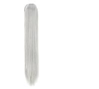 Coda Capelli Long Ponytail Extension, 24" Straight Claw Clip Ponytail Hair Extensions Natural Looking Heat Resistant Synthetic Ponytail Hairpiece for Women Estensioni coda di cavallo(Gris)