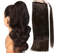 Coda Capelli Nessuna clip for artigli Coda di cavallo piena lucentezza Capelli umani Dritto Avvolgere intorno Clip for coda di cavallo Balayage Estensioni coda di cavallo colore 70 grammi Estensioni c