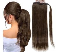 Coda Capelli Nessuna clip for artigli Coda di cavallo piena lucentezza Capelli umani Dritto Avvolgere intorno Clip for coda di cavallo Balayage Estensioni coda di cavallo colore 70 grammi Estensioni c