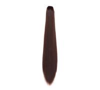 Coda Capelli Parrucca bionda avvolgente con codino lungo e liscio sopra la testa, clip sintetica for estensione dei capelli con coda di cavallo in parrucca finta Estensioni coda di cavallo(Dark Brown)