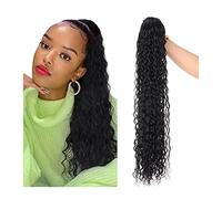 coda cavallo Long Kinky Curly Ponytail Extensions 24/30inch Synthetic Black Drawstring Puff Afro Clip-In Hair Extension Fake(24inch)