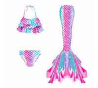 Coda Colorata Ragazza con Bikini Cosplay Costume da Bagno per Bambini Costume da Bagno Estivo Tre Pezzi per Regalo di Compleanno Ragazza Sirene Bikini Bambina per 4-13 Anni
