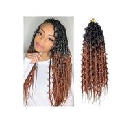 Coda di cavallo, 24" Sintetico 6 - Confezione da trecce pre-anellate all'uncinetto(Natural Black+Dark Blonde)