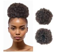 Coda di cavallo afro con coulisse con due clip, per donne nere, sintetiche, ricce, extension per chignon, extension per capelli (L, 1B#)