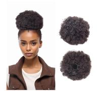 Coda di cavallo afro con coulisse con due clip, per donne nere, sintetiche, ricce, extension per chignon, extension per capelli (L, 1B#)