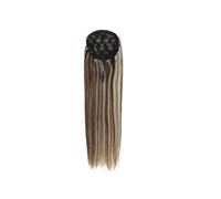 Coda di cavallo con coulisse diritta naturale 100% estensioni dei capelli veri con clip per le donne coda di cavallo brasiliana Look stupefacente (16 pollici)