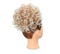 Coda di cavallo con coulisse, riccia crespa, capelli sintetici, chignon afro con clip, extension, chignon raccolto, for donne, uso quotidiano for feste. Look Elegante Chic(22h613)
