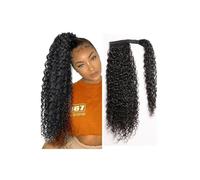 Coda Di Cavallo Da 8-26 Pollici, Capelli Umani Avvolgenti Estensioni Dei Remy Onda Lunga Profonda Della Malesia Clip Ins Parrucchino Colore Naturale per l'uso quotidiano(10inches)