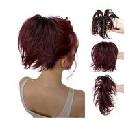 Coda di cavallo da donna Morsetto corto Capelli ricci Anello for capelli regolabile Parrucca soffice(Red)