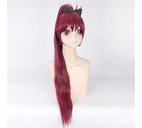 Coda di cavallo diritta Puella Magi Sakura Kyouko vino rosso 80 cm gratis! Parrucca Cosplay Iwatobi Swim Club Gou Matsuoka + Cappellino parrucca gratuito