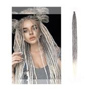Coda di cavallo, Dreadlocks fatti a mano da 36 pollici, 5 ciocche di capelli all'uncinetto, trecce ad anello, estensioni for dreadlock for donne,Estensioni Dei Capelli(Black Mixed Bleach Blonde)