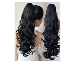 Coda di cavallo, Due estensioni for capelli ondulati for lo styling con clip sintetica for capelli finti nella parrucca a coda di cavallo Riccioli quotidiani della coda di cavallo Estensione coda di c