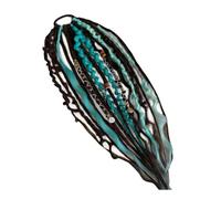 Coda di cavallo elastica del terrore, coda di cavallo a treccia Boho avvolgente istantanea con perline e ciondoli, parrucchino sintetico naturale facile in 1 passaggio (B#)