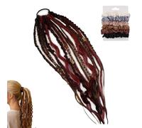Coda Di Cavallo Elastica Del Terrore, Coda Di Cavallo Lunga Di Dreadlock Intrecciata A Mano Naturale Con Dettagli Di Conchiglia E Fascino, Design Comodo Ed Elastico(Black A)