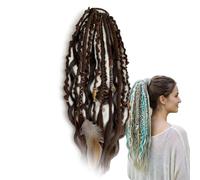 Coda Di Cavallo Elastica Del Terrore, Estensione Dei Capelli Boho Dreadlock Con Perline E Conchiglia, Leggera E Naturale For Festival Musicali, Viaggi O Gite Nel Tempo Libero(A3)