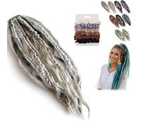Coda Di Cavallo Elastica Del Terrore, Estensione Dei Capelli Boho Dreadlock Con Perline, Installazione In Un Minuto Capelli Boho Con Perline E Ciondoli For Il Festival(05)