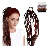 Coda Di Cavallo Elastica Del Terrore, Estensione Della Coda Di Cavallo Intrecciata Boho Con Perline E Dettagli Di Fascino, Soffice E Naturale For L'uso Quotidiano(Brown)