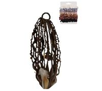 Coda Di Cavallo Elastica Del Terrore, Estensione Della Coda Di Cavallo Intrecciata Boho Con Perline E Dettagli Di Fascino, Soffice E Naturale For L'uso Quotidiano(Coffee)