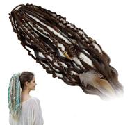 Coda di cavallo elastica del terrore, estensione istantanea dei capelli Dreadlock Boho con perline e ciondoli, facile attacco coda di cavallo con clip in 1 minuto per festival, viaggi (B#)