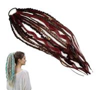 Coda di cavallo elastica del terrore, estensione istantanea dei capelli Dreadlock Boho con perline e ciondoli, facile attacco coda di cavallo con clip in 1 minuto per festival, viaggi (G#)