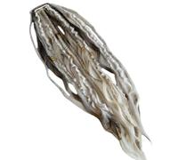 Coda di cavallo elastica dread con nastro di legatura, boho treccia a mano, extension dreadlock con perline e ciondoli, accessori per trecce, per una coda di cavallo in solo un minuto (E)