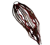 Coda di cavallo elastica dread con nastro di legatura, boho treccia a mano, extension dreadlock con perline e ciondoli, accessori per trecce, per una coda di cavallo in solo un minuto (I)
