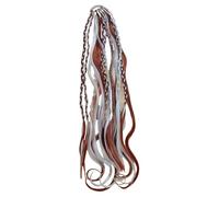 Coda di cavallo elastica dread con nastro di legatura, boho treccia a mano, extension dreadlock con perline e ciondoli, accessori per trecce, per una coda di cavallo in solo un minuto (B)