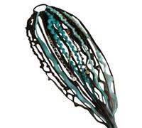 Coda di cavallo elastica dread con nastro di legatura, boho treccia a mano, extension dreadlock con perline e ciondoli, accessori per trecce, per una coda di cavallo in solo un minuto (D)