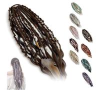 Coda Di Cavallo Elastica Estesa Del Terrore,Estensione Dei Capelli Naturali Intrecciati A Mano,Styling Boho Istantaneo Di 1 Minuto Per Stili Hippie Vichinghi,Spiaggia,Viaggi E(I)