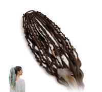 Coda di cavallo elastica per dreadlock, extension per capelli boho con perline, conchiglie e ciondoli, facile da applicare in un minuto, leggera e naturale per festival (05#)