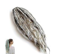 Coda di cavallo elastica per dreadlock, extension per capelli boho con perline, conchiglie e ciondoli, facile da applicare in un minuto, leggera e naturale per festival (07#)