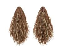 Coda di Cavallo Extension 13 Inch Ponytail Extension Claw Clip in Fluffy Synthetic Curly Wavy Pony Tail Hairpiece for Women ponytail extension(Medium auburn Ash Blonde)
