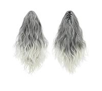 Coda di Cavallo Extension 13 Inch Ponytail Extension Claw Clip in Fluffy Synthetic Curly Wavy Pony Tail Hairpiece for Women ponytail extension(Salt and Pepper)