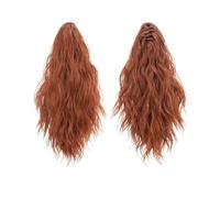 Coda di Cavallo Extension 13 Inch Ponytail Extension Claw Clip in Fluffy Synthetic Curly Wavy Pony Tail Hairpiece for Women ponytail extension(Reddish Brown)