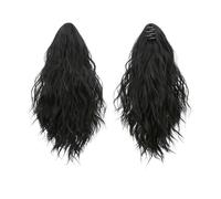 Coda di Cavallo Extension 13 Inch Ponytail Extension Claw Clip in Fluffy Synthetic Curly Wavy Pony Tail Hairpiece for Women ponytail extension(Jet black)