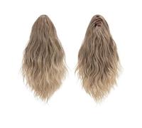Coda di Cavallo Extension 13 Inch Ponytail Extension Claw Clip in Fluffy Synthetic Curly Wavy Pony Tail Hairpiece for Women ponytail extension(Brown to Ash Blonde)