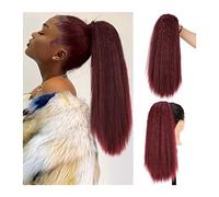 Coda di Cavallo Extension 20 pollici naturale nero vino rosso crespo dritto coda di cavallo chignon posticci sintetico Yaki dritto coulisse estensione coda di cavallo afro for le donne Parrucchino cod