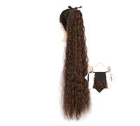 Coda di Cavallo Extension 22/32 pollici lungo mais ondulato coda di cavallo estensioni sintetico naturale coulisse nastro capelli finti coda di cavallo clip in estensioni donne posticci Parrucchino co