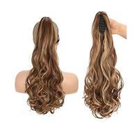 Coda di Cavallo Extension 22" Coda di cavallo ondulata Artiglio mascella Clip nell'estensione dei capelli Fibra resistente al calore Coda di cavallo Parrucchino for donne Estensione for ragazze Capell