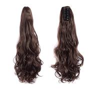 Coda di Cavallo Extension 22" Coda di cavallo ondulata Artiglio mascella Clip nell'estensione dei capelli Fibra resistente al calore Coda di cavallo Parrucchino for donne Estensione for ragazze Capell