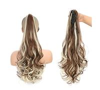 Coda di Cavallo Extension 22" Coda di cavallo ondulata Artiglio mascella Clip nell'estensione dei capelli Fibra resistente al calore Coda di cavallo Parrucchino for donne Estensione for ragazze Capell