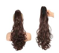 Coda di Cavallo Extension 22" Coda di cavallo ondulata Artiglio mascella Clip nell'estensione dei capelli Fibra resistente al calore Coda di cavallo Parrucchino for donne Estensione for ragazze Capell