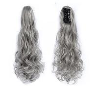 Coda di Cavallo Extension 22" Coda di cavallo ondulata Artiglio mascella Clip nell'estensione dei capelli Fibra resistente al calore Coda di cavallo Parrucchino for donne Estensione for ragazze Capell
